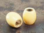 Handmade Barrel Bead for Paracord or Leather Lanyards - 14mm dia. x 15mm - Imitation Antique Ivory (Resin) & Brass