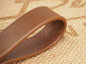 DISCOUNTED (off-spec): Handmade Leather Loop Keyring with Solid Brass Hardware