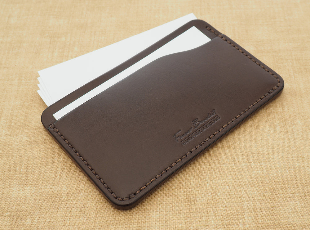 Handmade Leather Index card holder jotter notepad pocket briefcase 3x5" 3by5 3-by-5 Brown