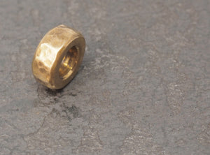 Brass hammered lanyard spacer bead