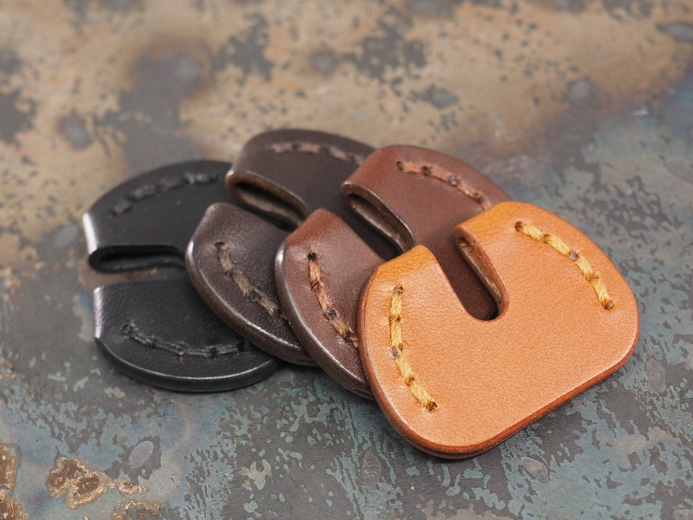 Handcrafted Leather Door Key Cover - Sold Individually - Cognac Tan / Chestnut Brown / Dark Brown / Black