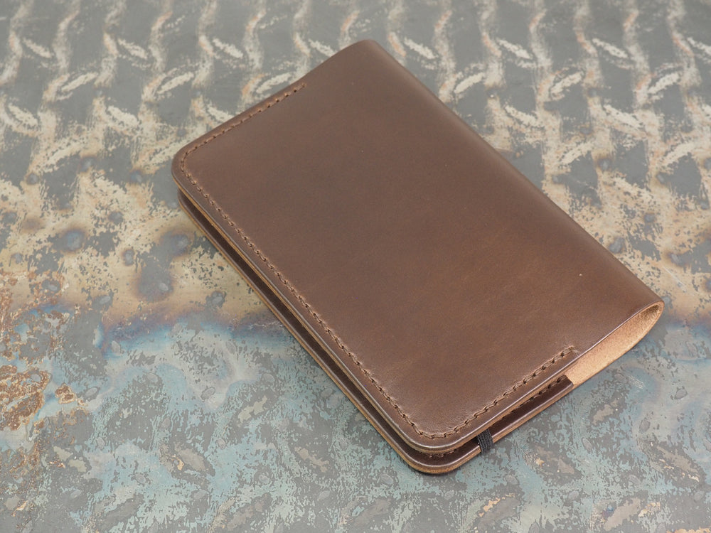 Handmade 'The Playwright' Leather Notebook Cover - for Moleskine Classic Softcover Pocket 9x14cm - Dark Brown