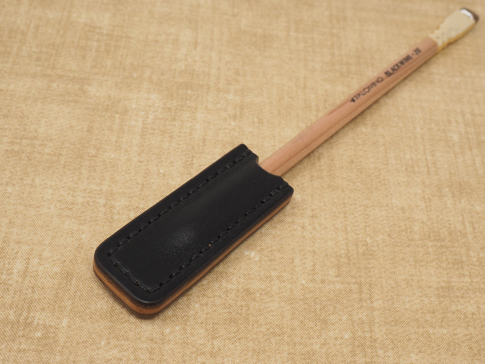 Handmade 'Sylvan' Leather Pencil Protector Cap - Brown / Black