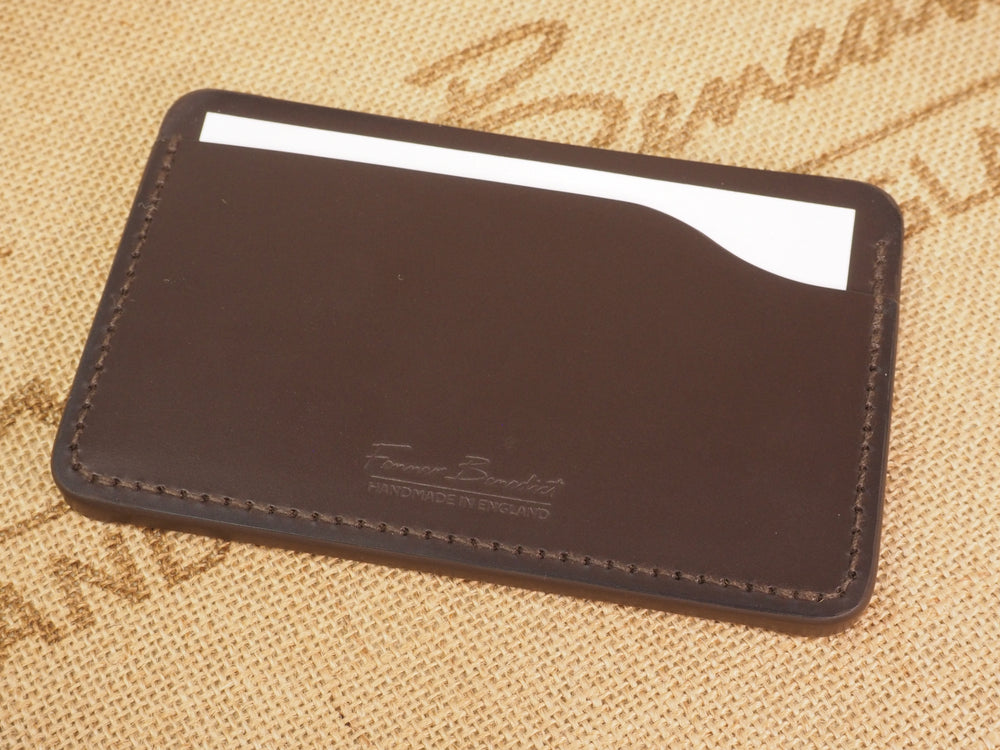DISCOUNTED ('almost perfect') Handmade 3-by-5 (3x5" / 77x127mm) Index Card Holder Memo Notepad Jotter Pad / Pocket Briefcase - Sedgwick Bridle Leather - Australian Nut
