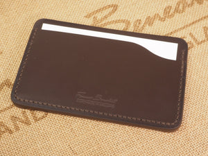 DISCOUNTED ('almost perfect') Handmade 3-by-5 (3x5" / 77x127mm) Index Card Holder Memo Notepad Jotter Pad / Pocket Briefcase - Sedgwick Bridle Leather - Australian Nut