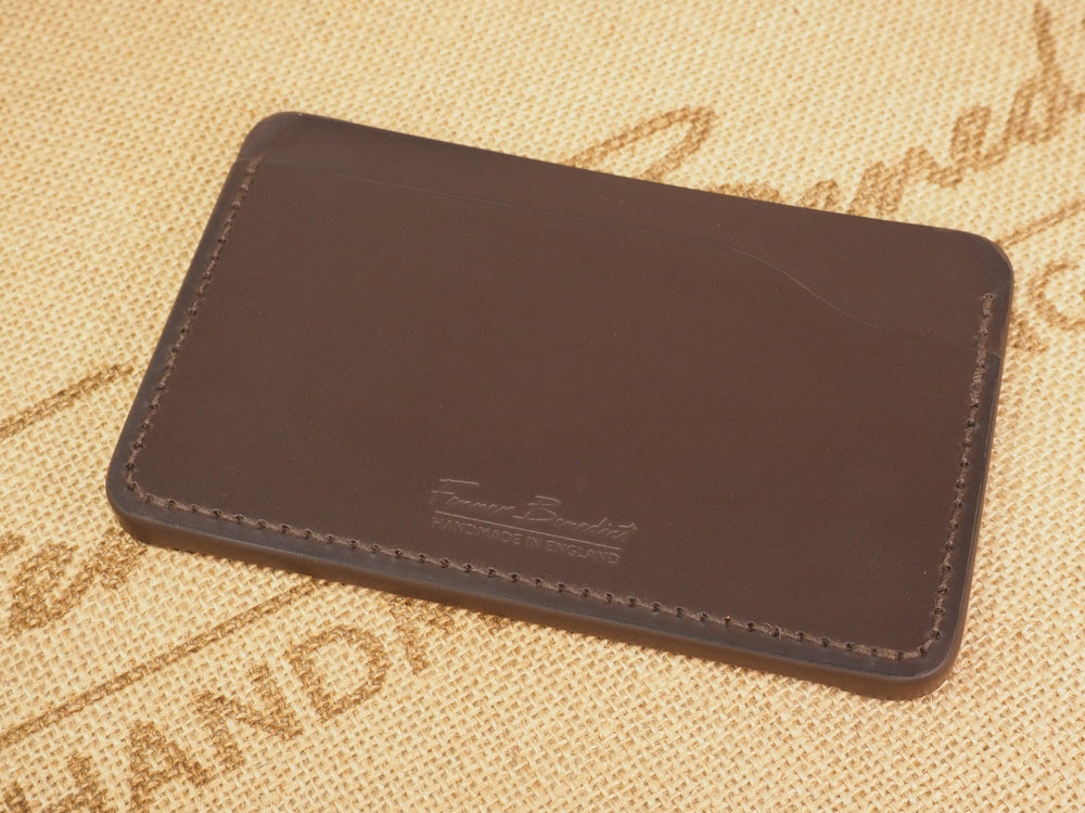 DISCOUNTED ('almost perfect') Handmade 3-by-5 (3x5" / 77x127mm) Index Card Holder Memo Notepad Jotter Pad / Pocket Briefcase - Sedgwick Bridle Leather - Australian Nut