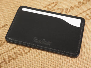 DISCOUNTED (old stock) Handmade 3-by-5 (3x5" / 77x127mm) Index Card Holder Memo Notepad Jotter Pad / Pocket Briefcase - Sedgwick Bridle Leather - Black