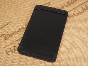 DISCOUNTED (old stock) Handmade 3-by-5 (3x5" / 77x127mm) Index Card Holder Memo Notepad Jotter Pad / Pocket Briefcase - Sedgwick Bridle Leather - Black