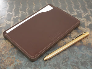 Handmade 4-by-6 (4x6" / 102x152mm) Index Card Holder Memo Notepad Jotter Pad / Pocket Briefcase - Sedgwick Bridle Leather