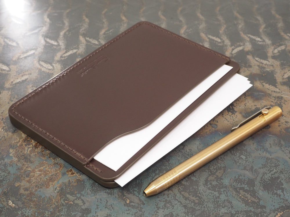 Handmade 4-by-6 (4x6" / 102x152mm) Index Card Holder Memo Notepad Jotter Pad / Pocket Briefcase - Sedgwick Bridle Leather