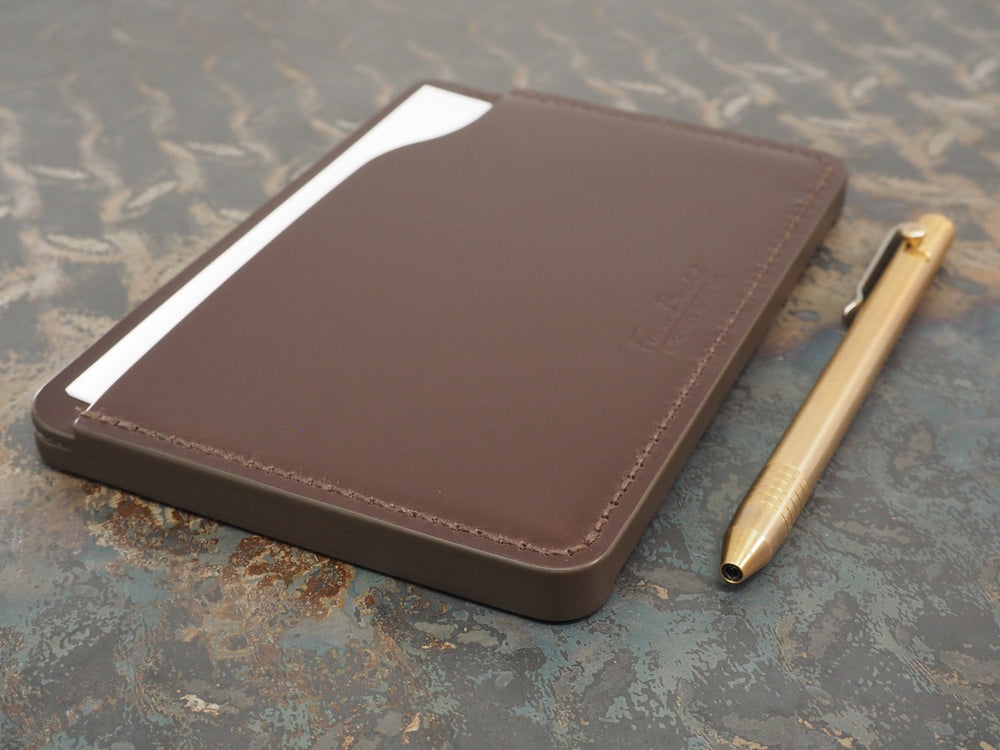 Handmade 4-by-6 (4x6" / 102x152mm) Index Card Holder Memo Notepad Jotter Pad / Pocket Briefcase - Sedgwick Bridle Leather