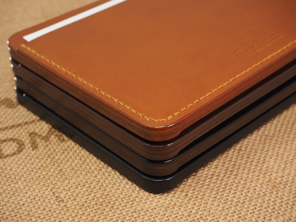 Handmade 4-by-6 (4x6" / 102x152mm) Index Card Holder Memo Notepad Jotter Pad / Pocket Briefcase - Veg-Tan Leather - Cognac / Chestnut / Dark Brown / Black