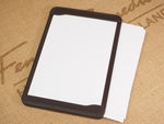DISCOUNTED ('almost perfect') Handmade 4-by-6 (4x6" / 102x152mm) Index Card Holder Memo Notepad Jotter Pad / Pocket Briefcase - Sedgwick Bridle Leather - Australian Nut