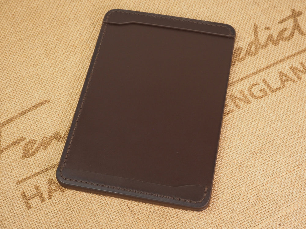 DISCOUNTED ('almost perfect') Handmade 4-by-6 (4x6" / 102x152mm) Index Card Holder Memo Notepad Jotter Pad / Pocket Briefcase - Sedgwick Bridle Leather - Australian Nut
