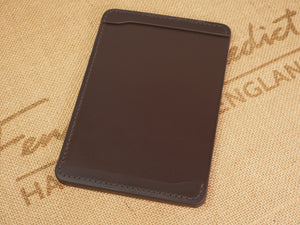DISCOUNTED ('almost perfect') Handmade 4-by-6 (4x6" / 102x152mm) Index Card Holder Memo Notepad Jotter Pad / Pocket Briefcase - Sedgwick Bridle Leather - Australian Nut