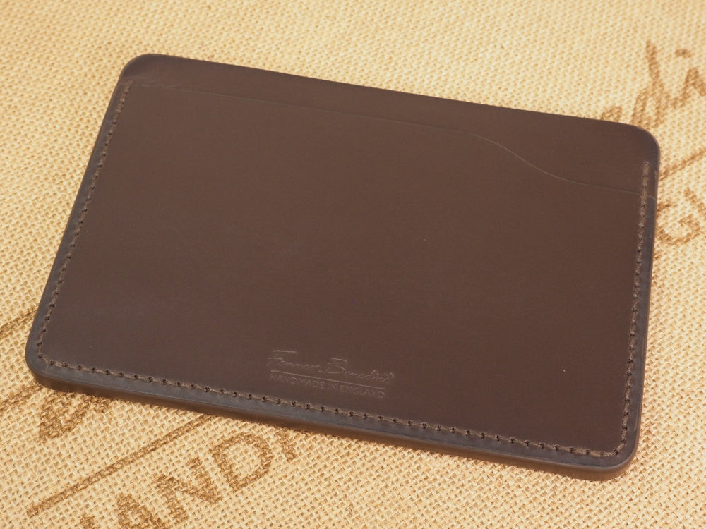 DISCOUNTED ('almost perfect') Handmade 4-by-6 (4x6" / 102x152mm) Index Card Holder Memo Notepad Jotter Pad / Pocket Briefcase - Sedgwick Bridle Leather - Australian Nut