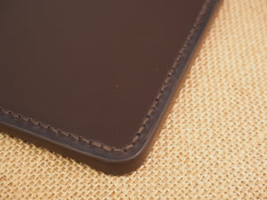 DISCOUNTED ('almost perfect') Handmade 4-by-6 (4x6" / 102x152mm) Index Card Holder Memo Notepad Jotter Pad / Pocket Briefcase - Sedgwick Bridle Leather - Australian Nut