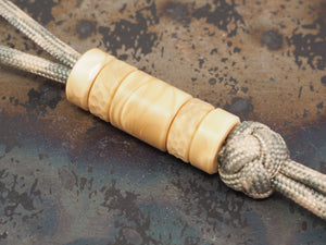 Handmade Hammered-Finish Stacking/Spacer Bead for Paracord or Leather Lanyards - Juma® (resin) - Sand / Olive Drab Green