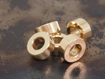 Handmade Polished Stacking/Spacer Drum Bead for Paracord or Leather Lanyards - 12mm dia. x 5mm - Solid Brass