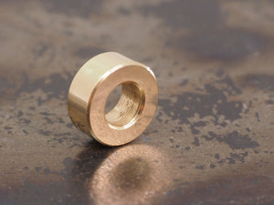Handmade Polished Stacking/Spacer Drum Bead for Paracord or Leather Lanyards - 12mm dia. x 5mm - Solid Brass