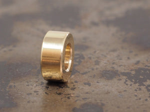 Handmade Polished Stacking/Spacer Drum Bead for Paracord or Leather Lanyards - 12mm dia. x 5mm - Solid Brass