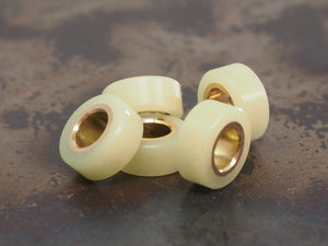 Handmade Polished Stacking/Spacer Drum Bead for Paracord or Leather Lanyards - 12mm dia. x 5mm - Embrite™ Glow In The Dark Resin & Brass