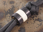 Handmade Polished Stacking/Spacer Drum Bead for Paracord or Leather Lanyards - 12mm dia. x 5mm - Black G10 & Brass