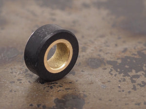 Handmade Polished Stacking/Spacer Drum Bead for Paracord or Leather Lanyards - 12mm dia. x 5mm - Black G10 & Brass