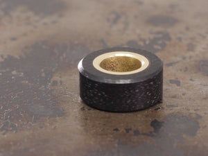 Handmade Polished Stacking/Spacer Drum Bead for Paracord or Leather Lanyards - 12mm dia. x 5mm - Black G10 & Brass