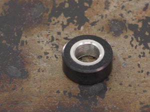 Handmade Polished Stacking/Spacer Drum Bead for Paracord or Leather Lanyards - 12mm dia. x 5mm - Black G10 & Stainless Steel