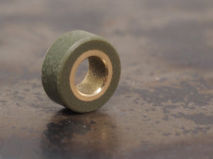 Handmade Polished Stacking/Spacer Drum Bead for Paracord or Leather Lanyards - 12mm dia. x 5mm - Olive Drab Green G10 & Brass