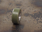 Handmade Polished Stacking/Spacer Drum Bead for Paracord or Leather Lanyards - 12mm dia. x 5mm - Olive Drab Green G10 & Stainless Steel