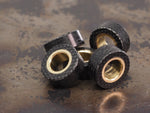 Handmade Polished Stacking/Spacer Drum Bead for Paracord or Leather Lanyards - 12mm dia. x 5mm - Black Canvas Micarta & Brass