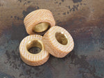 Handmade Polished Stacking/Spacer Drum Bead for Paracord or Leather Lanyards - 12mm dia. x 5mm - Coyote Brown Canvas Micarta & Brass