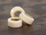 Handmade Polished Stacking/Spacer Drum Bead for Paracord or Leather Lanyards - 12mm dia. x 5mm - Ivory Linen Micarta & Brass