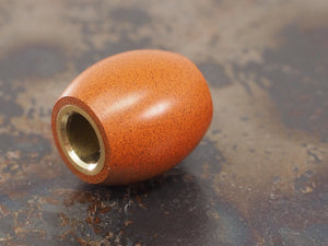 Handmade Barrel Bead for Paracord or Leather Lanyards - 14mm dia. x 15mm - Canyon Ebonite (vulcanised rubber) & Brass