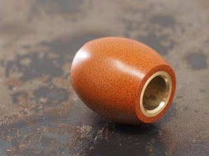 Handmade Barrel Bead for Paracord or Leather Lanyards - 14mm dia. x 15mm - Canyon Ebonite (vulcanised rubber) & Brass