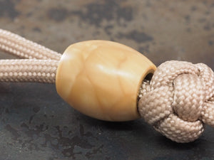 Handmade Barrel Bead for Paracord or Leather Lanyards - 14mm dia. x 15mm - Sand Juma® (resin) & Brass