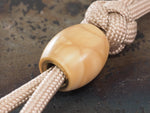 Handmade Barrel Bead for Paracord or Leather Lanyards - 14mm dia. x 15mm - Sand Juma® (resin) & Brass