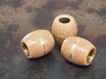 DISCOUNTED ('almost perfect') Handmade Barrel Bead for Paracord or Leather Lanyards - 14mm dia. x 15mm - Coyote Brown Canvas Micarta & Brass