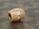 Handmade Barrel Bead for Paracord or Leather Lanyards - 14mm dia. x 15mm - Coyote Brown Canvas Micarta, Brass & 304 Stainless Steel