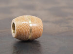 Handmade Barrel Bead for Paracord or Leather Lanyards - 14mm dia. x 15mm - Coyote Brown Canvas Micarta & Brass