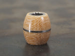 Handmade Barrel Bead for Paracord or Leather Lanyards - 14mm dia. x 15mm - Coyote Brown Canvas Micarta & 304 Stainless Steel