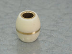 DISCOUNTED ('almost perfect') Handmade Barrel Bead for Paracord or Leather Lanyards - 14mm dia. x 15mm - Ivory Linen Micarta & Brass