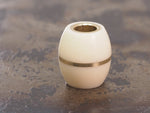 Handmade Barrel Bead for Paracord or Leather Lanyards - 14mm dia. x 15mm - Ivory Linen Micarta & Brass