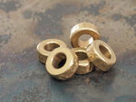 Handmade Hammered Stacking/Spacer Bead for Paracord or Leather Lanyards - 12mm dia. x 5mm - Tumbled Brass