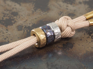 Handmade Hammered Stacking/Spacer Bead for Paracord or Leather Lanyards - 12mm dia. x 5mm - Tumbled Brass