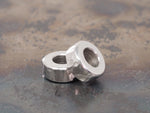 Handmade Hammered Stacking/Spacer Bead for Paracord or Leather Lanyards - 12mm dia. x 5mm - Stainless Steel