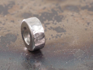Handmade Hammered Stacking/Spacer Bead for Paracord or Leather Lanyards - 12mm dia. x 5mm - Stainless Steel