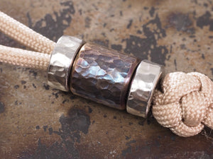 Handmade Hammered Stacking/Spacer Bead for Paracord or Leather Lanyards - 12mm dia. x 5mm - Stainless Steel